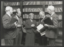 Minister for Education Niamh Bhreathnach with John A. Daly, Dr Ed Walsh and Kieran Byrne