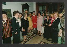 President Mary Robinson with a large group of women in Plassey House