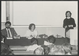 Mary Robinson addressing an audience at an unspecified event