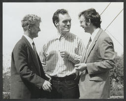 Paddy Gunnigle, Lillis O'Laoire and an unidentified male [at a Fulbright event?]