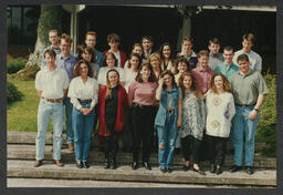 Group shots of students on campus labelled "Anne Ryan" & "Humanities Prints"