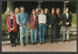 Group shots of students on campus labelled "Anne Ryan" & "Humanities Prints"