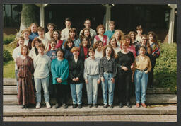 Group shots of students on campus labelled "Anne Ryan" & "Humanities Prints"