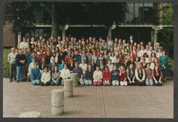 Group shots of students on campus labelled "Anne Ryan" & "Humanities Prints"