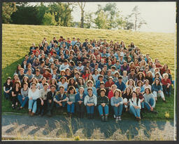 Group shots of students on campus