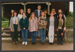 Group shots of students on campus labelled "Fionnuala McMahons groups"