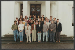 Group shot in front of Plassey House