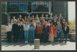 Group shots of students labelled "Law Group Shot Class May 96, Paul Curtain/Mary O'Brien