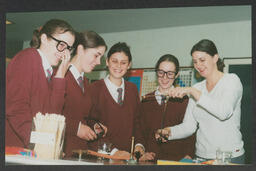 Classroom and lab shots of secondary school students labelled "Education web images - Janet Moody"