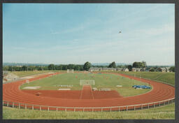 Shots of Gaelic football match, the running track and students on campus