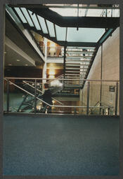 Shots of environmental recycling plant with staff, Glucksman Library staircase