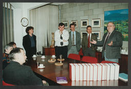 Individual and group shots of "book handover"