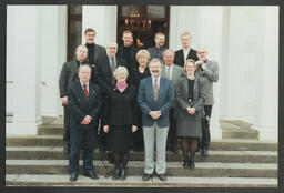 Group shots in front of Plassey House and a meeting inside