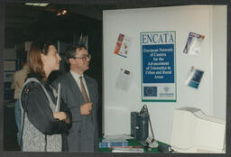 Attendees at the ENCATA Information Stand at the University of Limerick