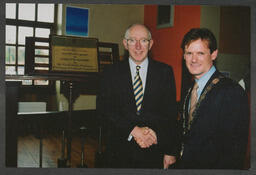 Rodger G.H. Downer and a member of [Limerick County Council?] at the opening of the Student Centre at the University of Limerick