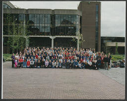 Various group photos on campus including graduations - some labelled Tom Geary, Law and European Studies, Tom Kennedy, humanities, business risk and insurance, insurance and euro studies, Garvin Barry & Anne Mary Ryan, D Dineen, M + AE 4th year 1999 etc