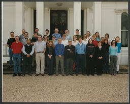 Group portrait No. 11 of students in front of Plassey House at the University of Limerick. 