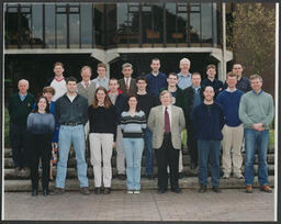 Various group photos on campus including graduations - some labelled Tom Geary, Law and European Studies, Tom Kennedy, humanities, business risk and insurance, insurance and euro studies, Garvin Barry & Anne Mary Ryan, D Dineen, M + AE 4th year 1999 etc