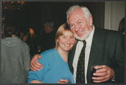 Leo Colgan and a staff member at a "Christmas Party 99" at Plassey House at the University of Limerick