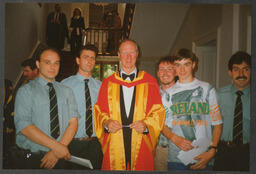 Jack Charlton with an admiring crowd at his Honorary Conferring at the University of Limerick