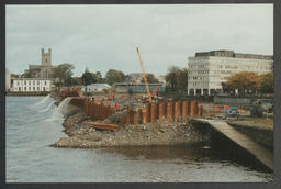 Various shots of landmark sites in Limerick City, shots of construction of Sarsfield Lock - box file labelled "Limerick City"