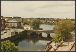 Hunt Museum and Matthew Bridge on the River Abbey in Limerick City