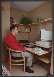  Student using a Study Space in Student Accommodation at Kilmurry Village at the University of Limerick