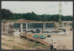 Detailed shots of the phases of construction of the Library and Information Science building (LIS) [Glucksman Library]