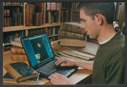 A Student Studying in Special Collections in the Glucksman Library at the University of Limerick