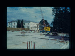 Aerial views of campus, construction and visitors