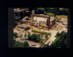 Aerial views of campus, construction and visitors