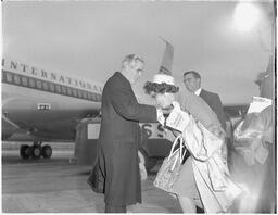 Woman Kissing Bishop Fulton Sheen's ring